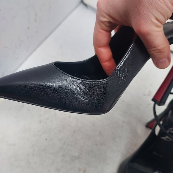 Christian Louboutin Black Strappy Condora Leather Heel Shoe - Picture 11 of 12